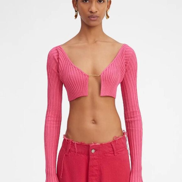 Jacquemus Sweaters - Jacquemus hot pink cardigan size 38